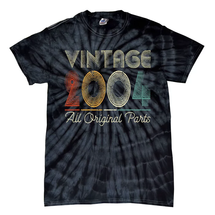 19th Birthday Vintage 2004 Original Parts 19 Years Old Tie-Dye T-Shirt