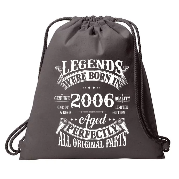 18th Birthday Vintage Legends Born In 2006 18 Years Old Drawstring Bag