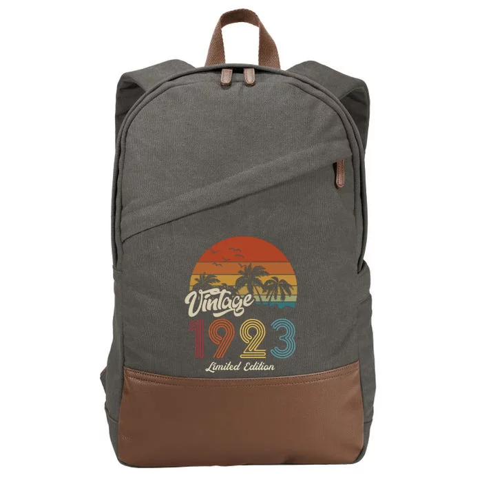 100th Birthday Vintage Limited Edition 1923 Cotton Canvas Backpack