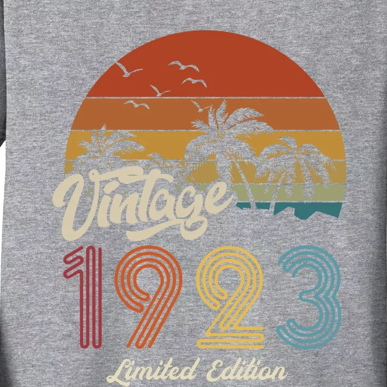 100th Birthday Vintage Limited Edition 1923 Kids Long Sleeve Shirt