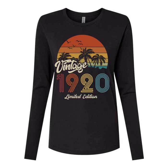 103rd Birthday Vintage Limited Edition 1920 Womens Cotton Relaxed Long Sleeve T-Shirt