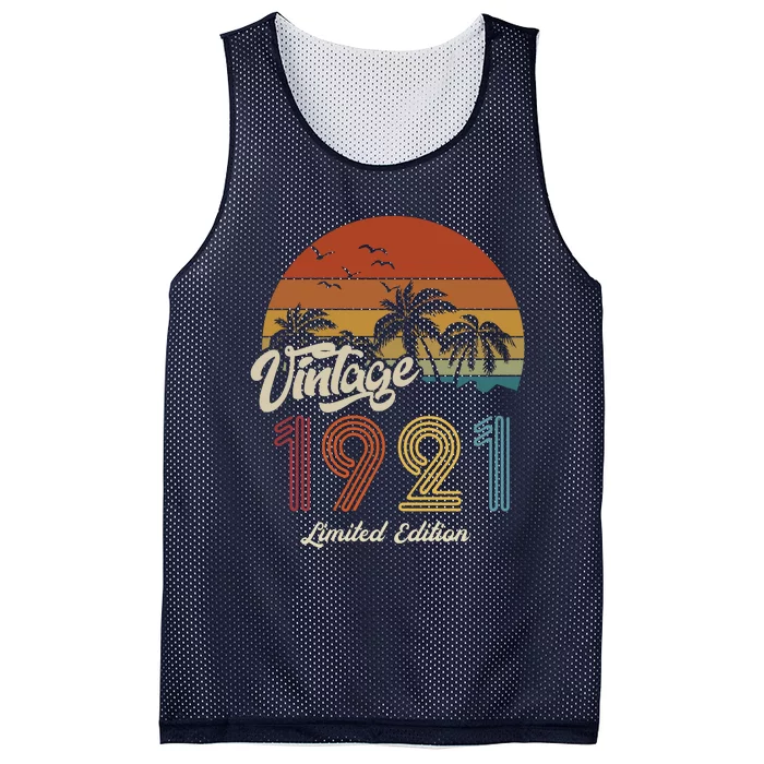 102nd Birthday Vintage Limited Edition 1921 Mesh Reversible Basketball Jersey Tank