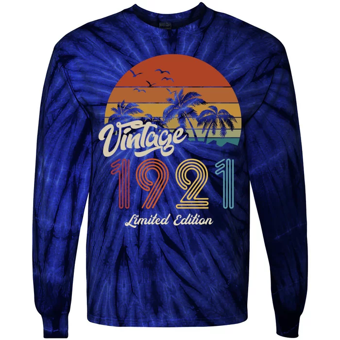 102nd Birthday Vintage Limited Edition 1921 Tie-Dye Long Sleeve Shirt