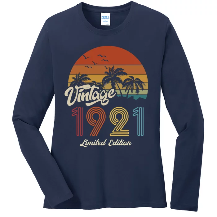 102nd Birthday Vintage Limited Edition 1921 Ladies Long Sleeve Shirt