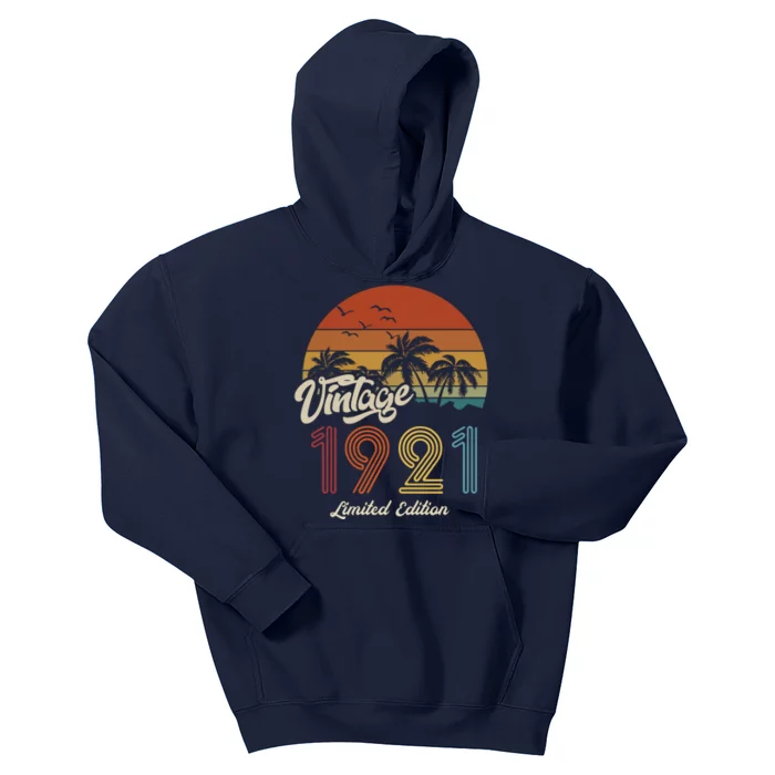 102nd Birthday Vintage Limited Edition 1921 Kids Hoodie