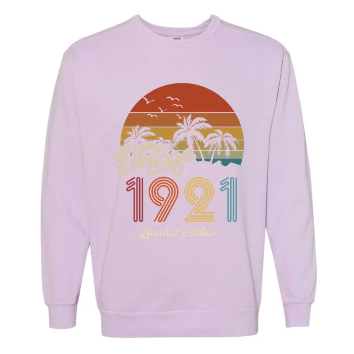 102nd Birthday Vintage Limited Edition 1921 Garment-Dyed Sweatshirt