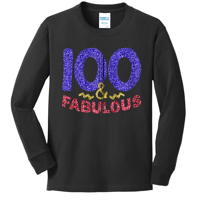 100th Birthday Women Gift Funny 100 Year Old Grandma Kids Long Sleeve Shirt