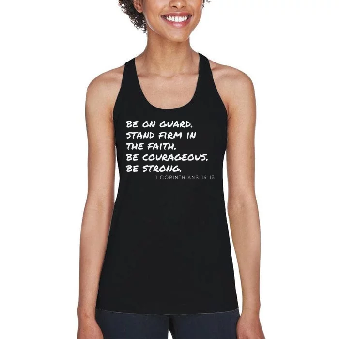 1 Corinthians 1613 Be Strong. Be Courageous. Women's Racerback Tank