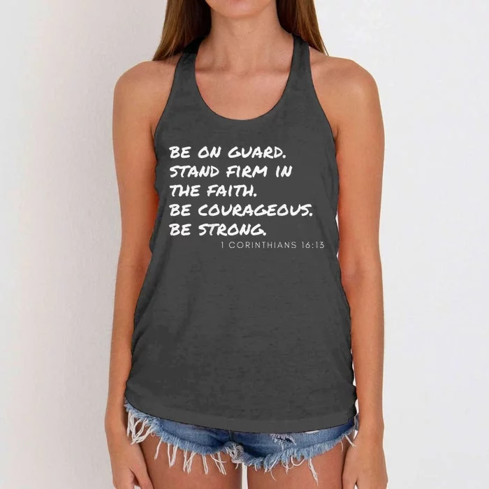 1 Corinthians 1613 Be Strong. Be Courageous. Women's Knotted Racerback Tank