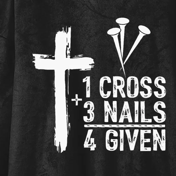 1 Cross 3 Nails 4 Given Happy Easter Day Jesus Hooded Wearable Blanket