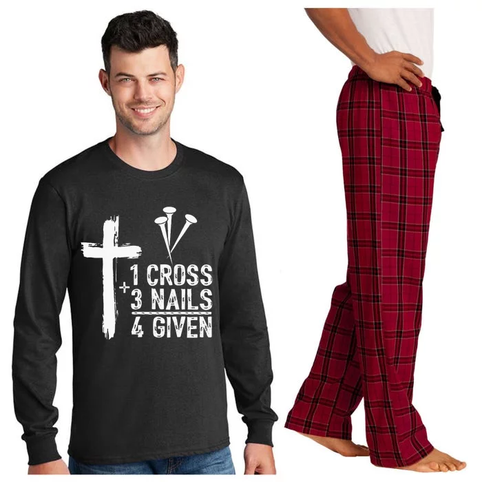 1 Cross 3 Nails 4 Given Happy Easter Day Jesus Long Sleeve Pajama Set