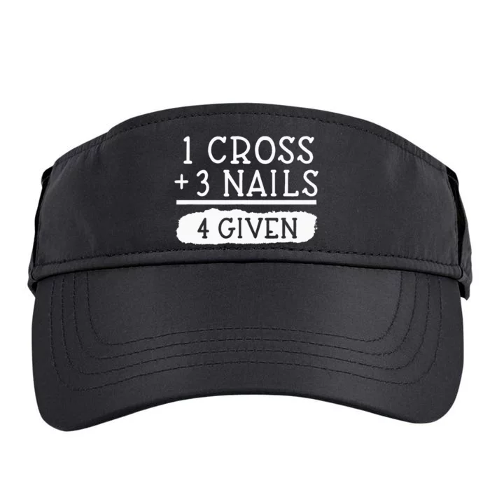 1 Cross 3 Nails 4 Given Faith Inspirational Adult Drive Performance Visor