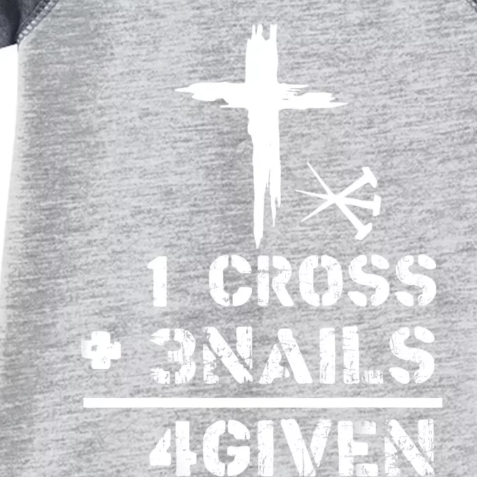 1 Cross 3 Nails Forgiven Christian Easter Day Gift Infant Baby Jersey Bodysuit