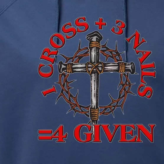 1 Cross 3 Nails 4 Giving Crucifixion Performance Fleece Hoodie