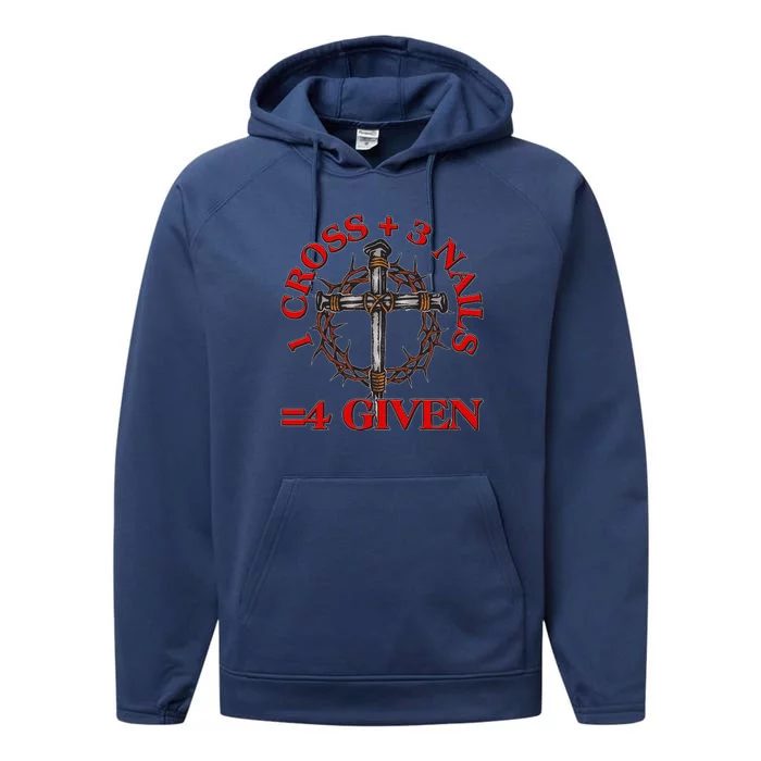 1 Cross 3 Nails 4 Giving Crucifixion Performance Fleece Hoodie