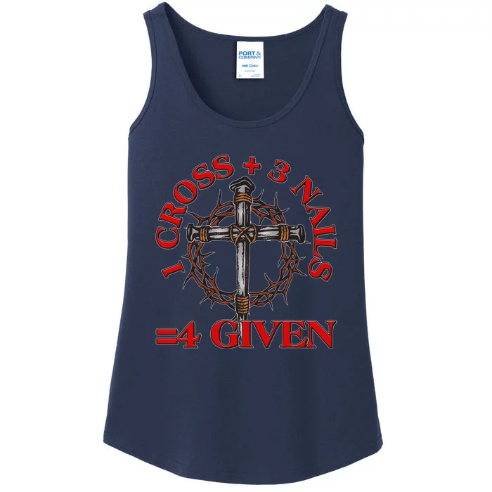 1 Cross 3 Nails 4 Giving Crucifixion Ladies Essential Tank