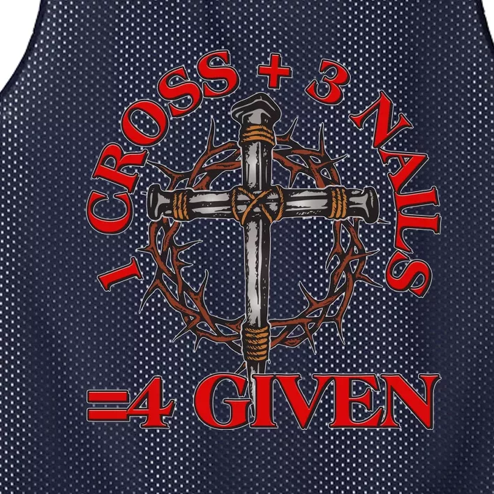 1 Cross 3 Nails 4 Giving Crucifixion Mesh Reversible Basketball Jersey Tank