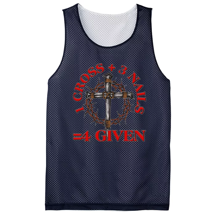 1 Cross 3 Nails 4 Giving Crucifixion Mesh Reversible Basketball Jersey Tank