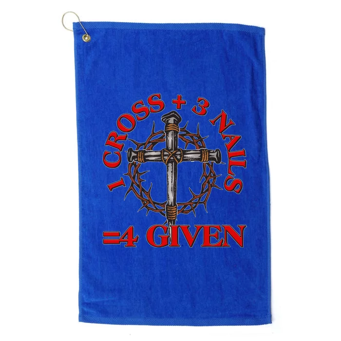 1 Cross 3 Nails 4 Giving Crucifixion Platinum Collection Golf Towel