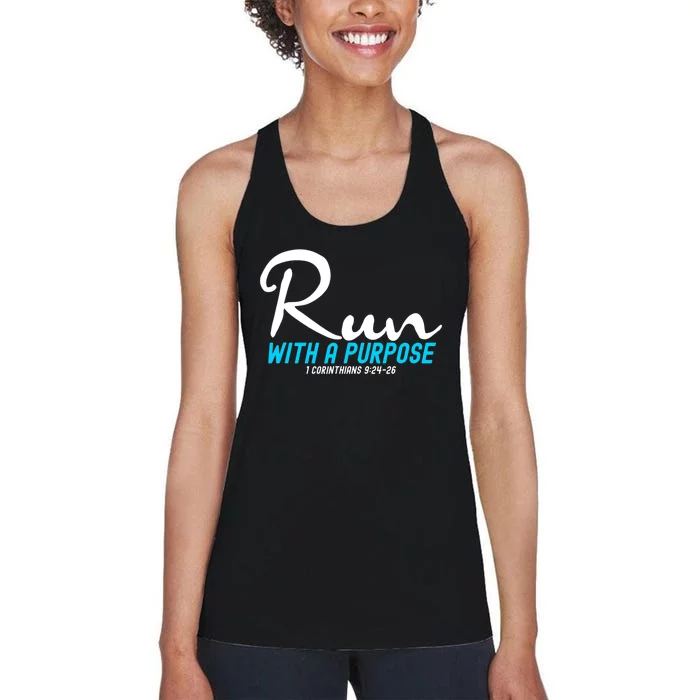 1 Corinthians 924 26 Run With A Purpose Women's Racerback Tank