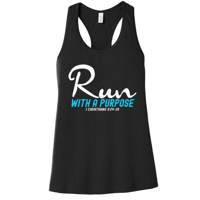 1 Corinthians 924 26 Run With A Purpose Women's Racerback Tank