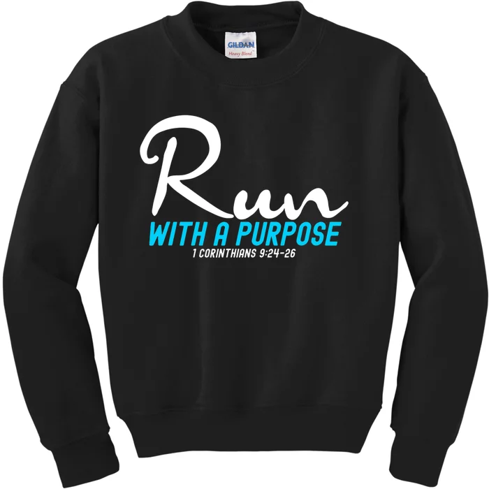 1 Corinthians 924 26 Run With A Purpose Kids Sweatshirt