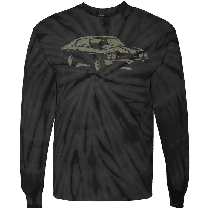 1970 Classic America Ss Muscle Car Tie-Dye Long Sleeve Shirt