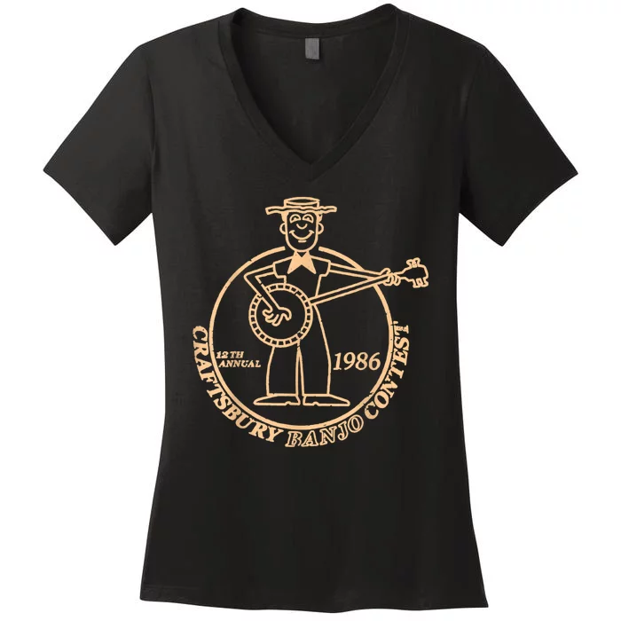 1984 Craftsbury Banjo Contest Women's V-Neck T-Shirt