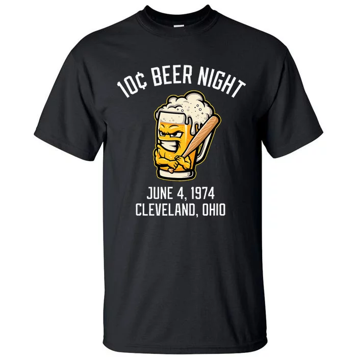 10 Cents Beer Night June 4 1974 Cleveland Ohio Fan Brawl Tall T-Shirt