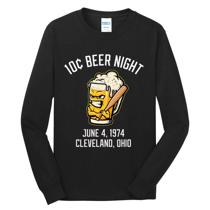 10 Cents Beer Night June 4 1974 Cleveland Ohio Fan Brawl Tall Long Sleeve T-Shirt