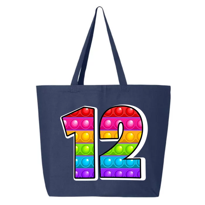 12 Cutest Capital Number12 Alphabet Funny Poppin Pop It Great Gift 25L Jumbo Tote