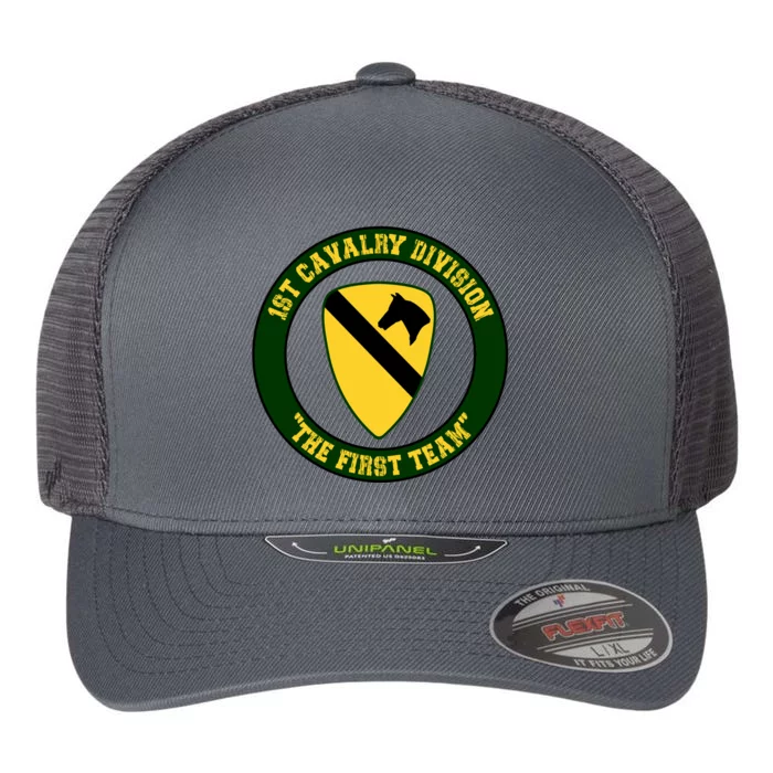 1st Cavalry Division Veteran Always A Soldier Military Xmas Flexfit Unipanel Trucker Cap