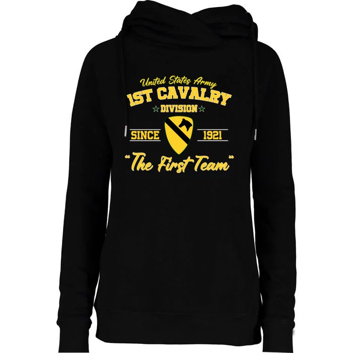 1st Cavalry Division Veteran Always A Soldier Military Xmas Womens Funnel Neck Pullover Hood