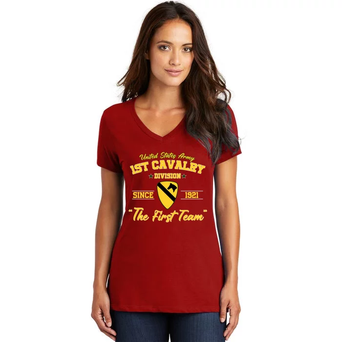 1st Cavalry Division Fort Hood Tx Women Women's V-Neck T-Shirt