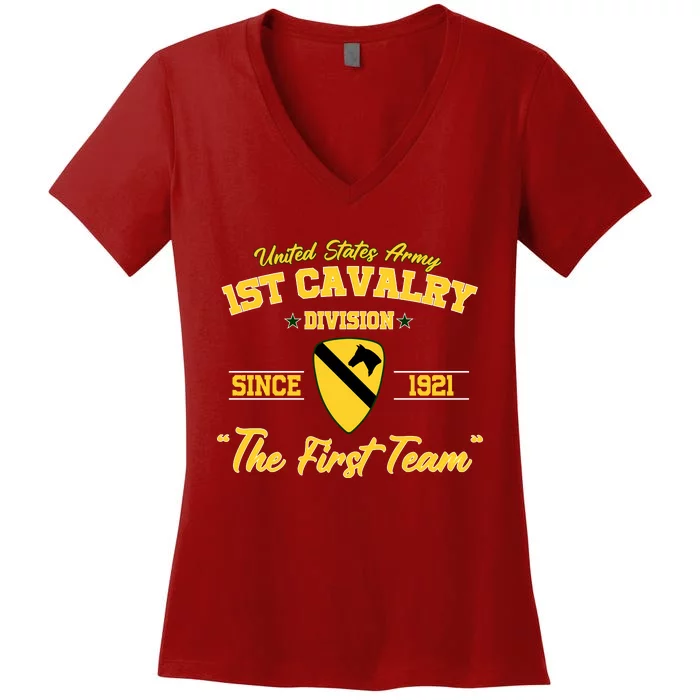 1st Cavalry Division Fort Hood Tx Women Women's V-Neck T-Shirt