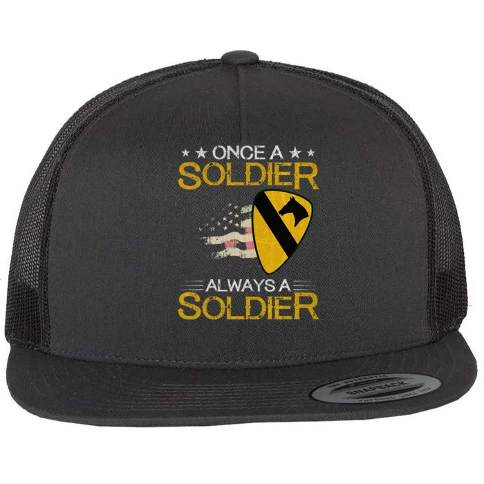 1st Cavalry Division Veteran Always a Soldier Military Xmas Flat Bill Trucker Hat