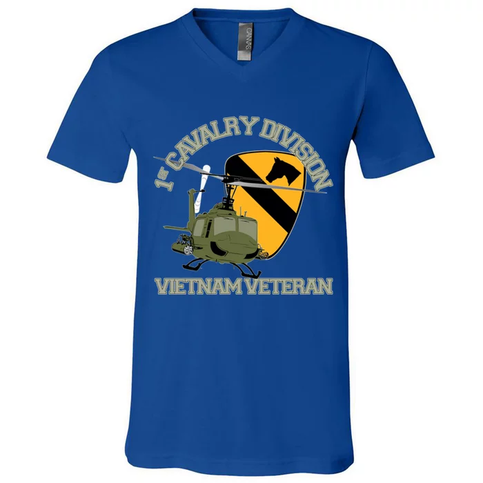 1st Cavalry Division Vietnam Veteran Uh1 Gunship Veteran Day Gift V-Neck T-Shirt