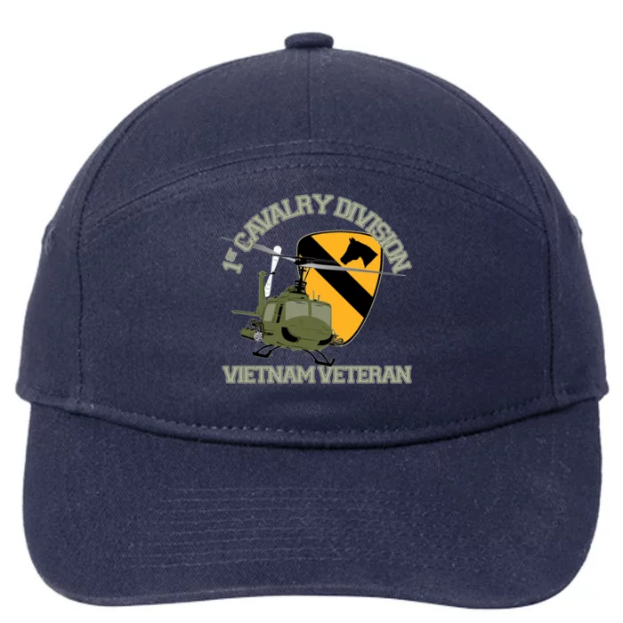 1st Cavalry Division Vietnam Veteran Uh1 Gunship Veteran Day Gift 7-Panel Snapback Hat