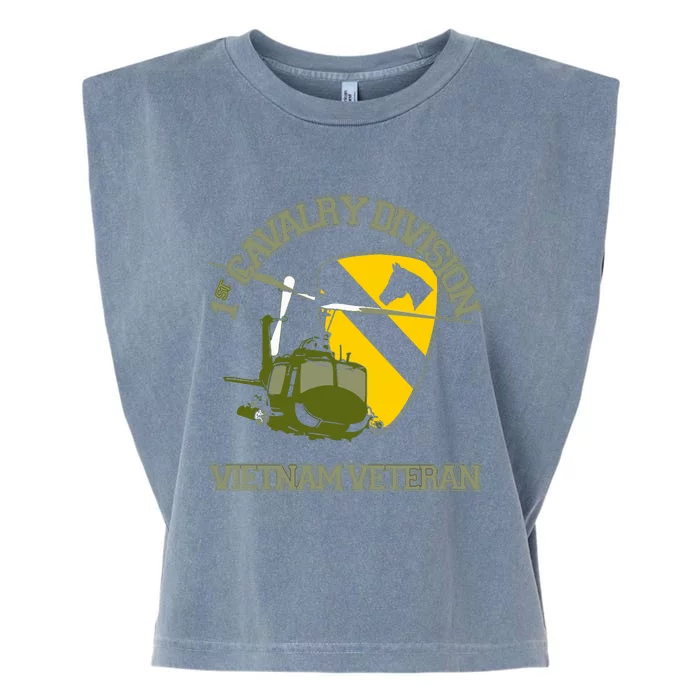 1st Cavalry Division Vietnam Veteran UH1 Gunship Veteran Day Garment-Dyed Women's Muscle Tee