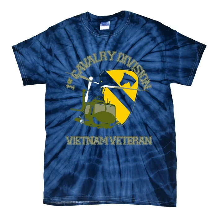 1st Cavalry Division Vietnam Veteran UH1 Gunship Veteran Day Tie-Dye T-Shirt