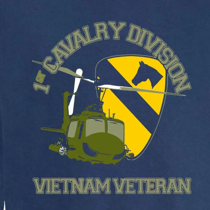 1st Cavalry Division Vietnam Veteran UH1 Gunship Veteran Day Garment-Dyed Sweatshirt