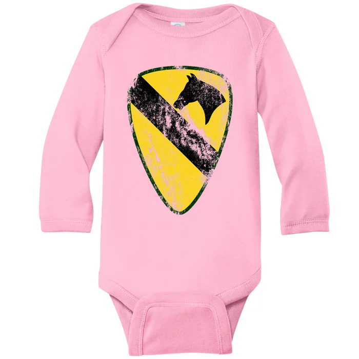 1st Cavalry Division Patch Vintage 1st Cav Baby Long Sleeve Bodysuit