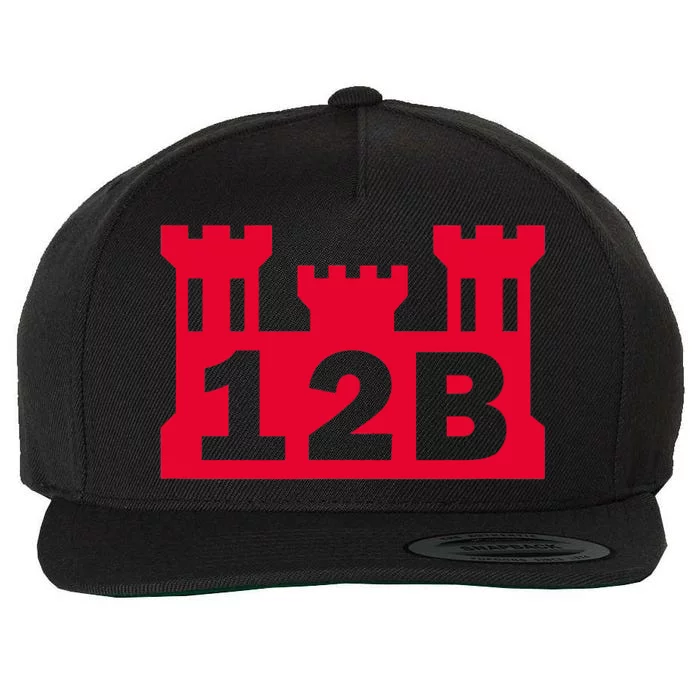 12B Combat Engineer Castle Wool Snapback Cap