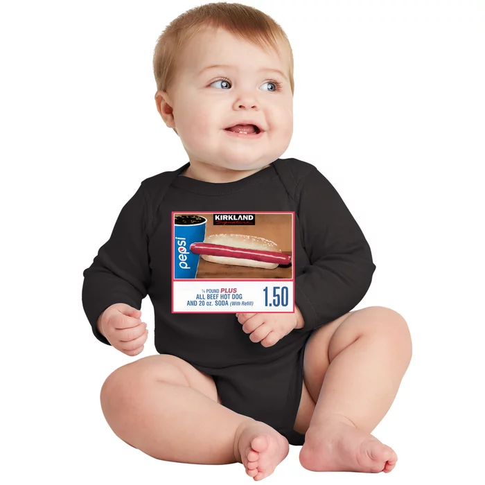 150 Costco Hot Dog Soda Combo With Baby Long Sleeve Bodysuit