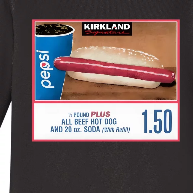 150 Costco Hot Dog Soda Combo With Baby Long Sleeve Bodysuit