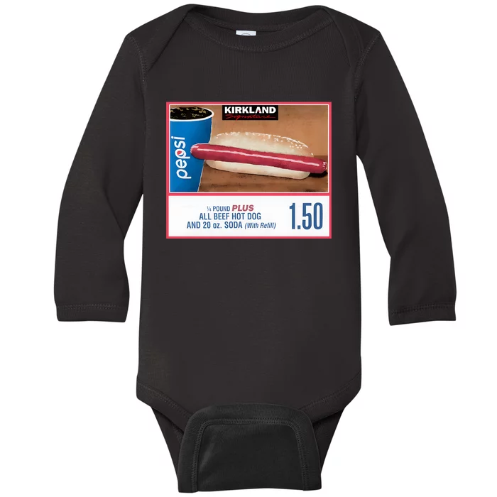 150 Costco Hot Dog Soda Combo With Baby Long Sleeve Bodysuit