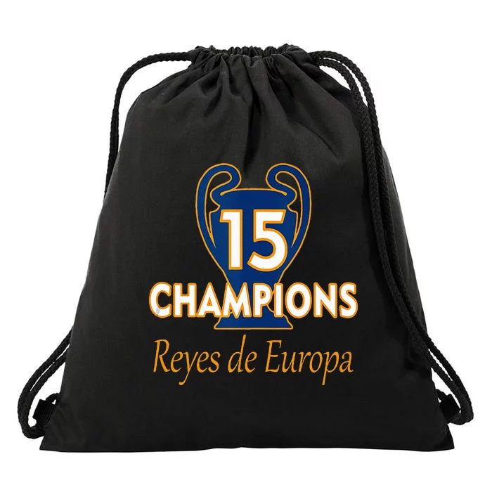 15 Champions Kings Of Europe From London To Madrid Drawstring Bag