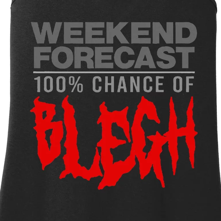 100 Chance Of Blegh Funny Heavy Metal Moshpit Band Ladies Essential Tank