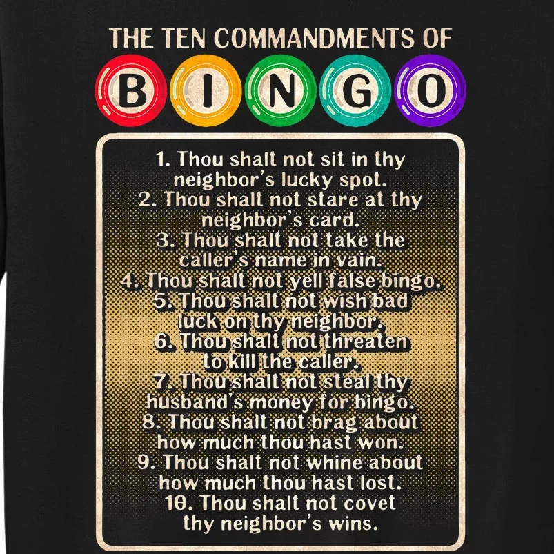 10 Commandments Of Bingo Bingo Player Sweatshirt