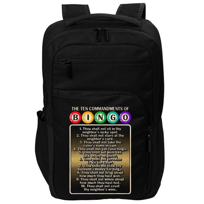 10 Commandments Of Bingo Bingo Player Impact Tech Backpack